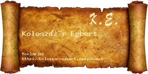 Koloszár Egbert névjegykártya